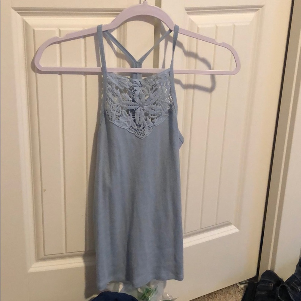 Halter baby blue tank